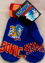 Blue Sonic mittens