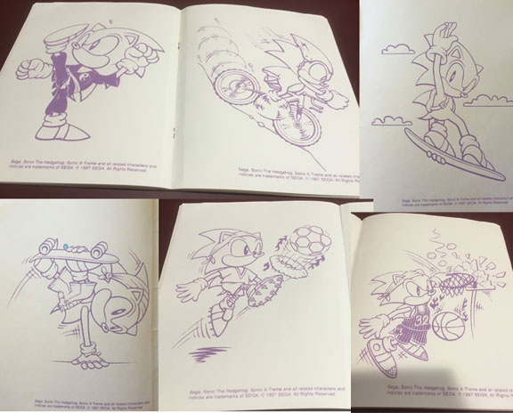 Sonic x-treme glow colour-in zone pages 1