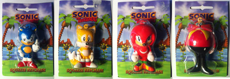 Squeeze Keychain Sonic, Tails, Knuckles & Eggman