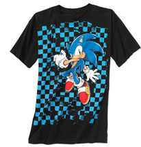 Blue checkerboard Sonic shirt