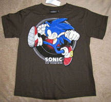 Kick jump brown Sonic shirt