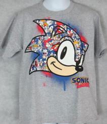 Color collage Sonic face shirt