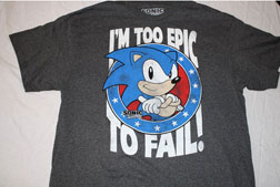 I'm Too epic to fail Classic Sonic tee