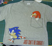 Running Sonic and Knuckles in pocket shirt