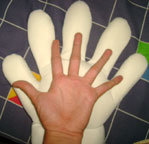 Sonic glove hand comparison