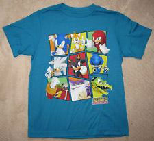 Character group squares shirt Sonic