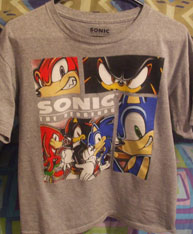 Sonic, Knuckles & Shadow faces K-Mart shirt