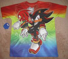 Knuckles & Shadow rainbow shirt on the back side