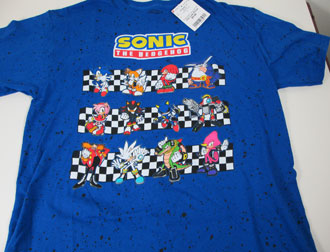 Blue many modern characters Sonic tee