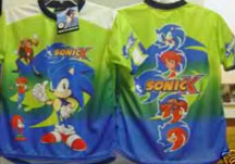 Sonic X blue green shirt