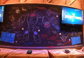 Sonic Boom booth chalkboard