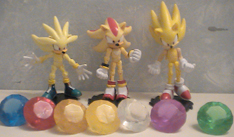 Jazwares 3 inch Super Pack Super Silver, Super Shadow, Super Sonic & the Chaos Emeralds