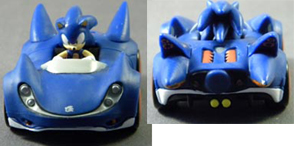 Mini Race Sonic Figure front and back