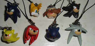 Tomy Sonic head danglers - Complete Set