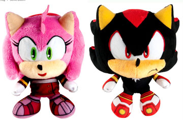 Sonic Boom big head plush Amy & Shadow