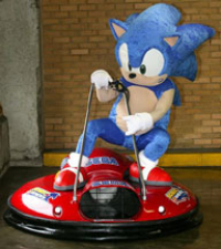 Sonic Riders Mactor riding a hover craft disk!