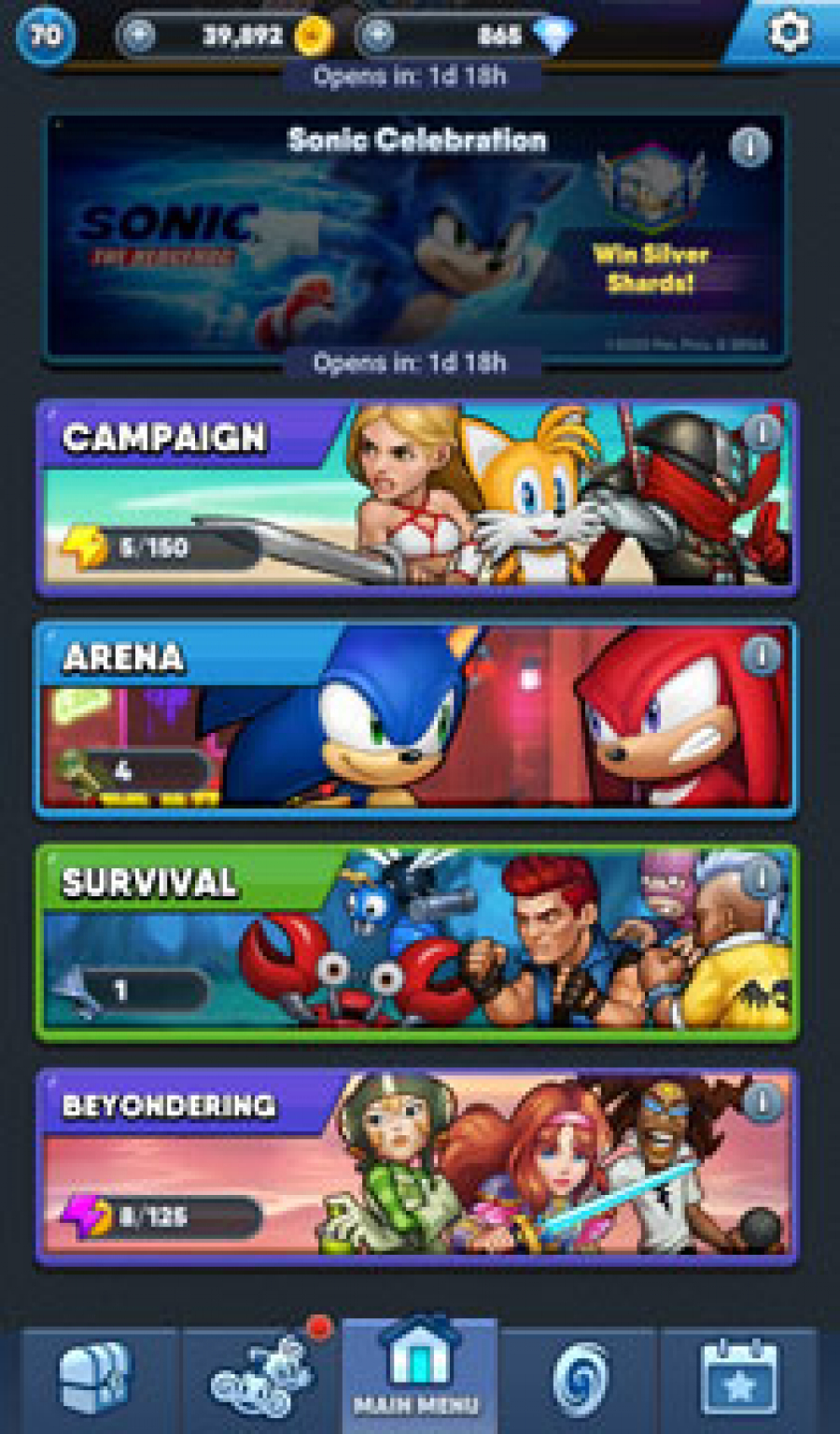 Movie Sonic Ad in Sega Heroes